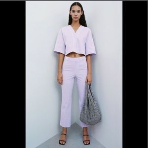 Zara lilac gingham pants